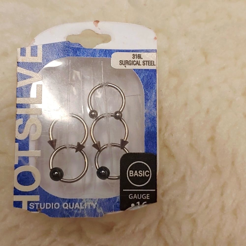 basic 16 gauge surgical steel rings for piercings,
